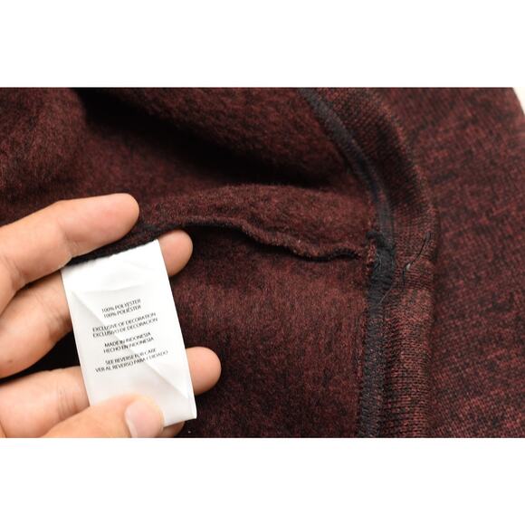 Eddie Bauer Men's Sweater Size XXL Quarter Zip Radiator Fleece Classic Burgundy - Picture 8 of 8